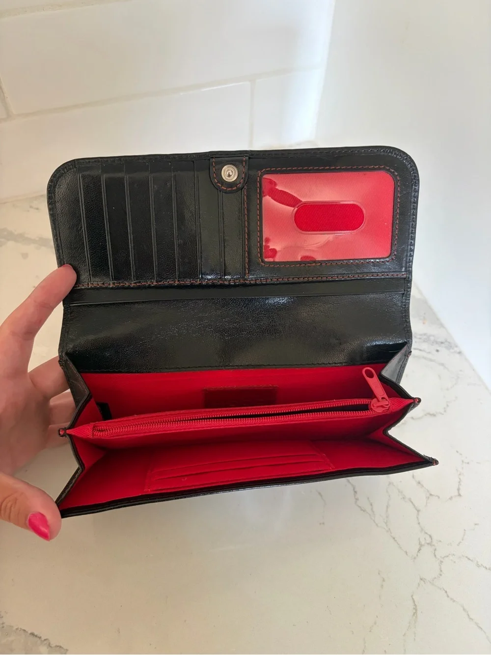 HOBO Classic Black & Red Women's Wallet
